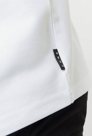 Jack & Jones Fusion Pique Zipper Polo Bright White - Polo majice - Moške Polo Majice za Močnejše Postave