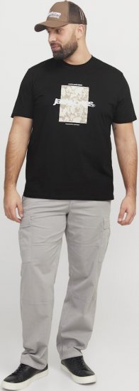 Jack & Jones Tarmac Camo Crew Neck T-Shirt Black - Kratke Majice - Moške kratke majice za močnejše postave
