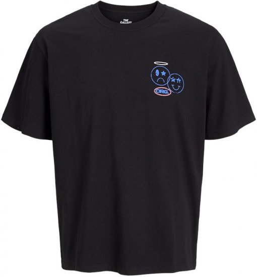 Jack & Jones Compact Crew Neck T-Shirt Black - Kratke Majice - Moške kratke majice za močnejše postave