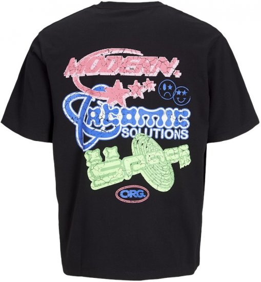 Jack & Jones Compact Crew Neck T-Shirt Black - Kratke Majice - Moške kratke majice za močnejše postave