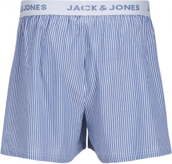 Jack & Jones TOKYO Woven Coronet Blue - Blue Stripes Boxers 3-Pack Black - Spodnje perilo & kopalne hlače - Moško Spodnje Perilo za močnejše postave