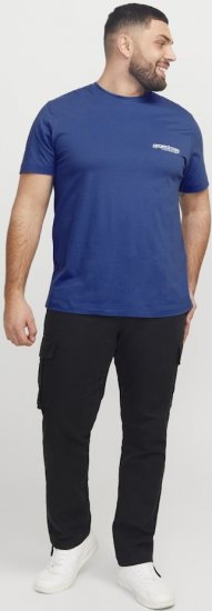 Jack & Jones Union Front & Back Print Crew Neck T-Shirt Beaucoup Blue - Kratke Majice - Moške kratke majice za močnejše postave