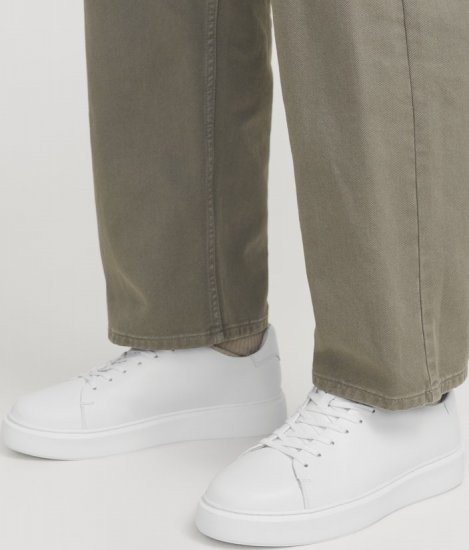 Jack & Jones Stockholm Leather Sneakers Bright White/Leather - Moški čevlji 40-52 - 
