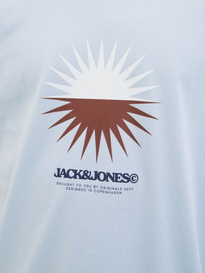 Jack & Jones Vira Branding Crew Neck T-Shirt Skyway - Kratke Majice - Moške kratke majice za močnejše postave
