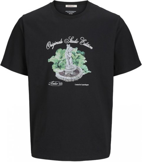 Jack & Jones Hydra Crew Neck T-Shirt Black - Kratke Majice - Moške kratke majice za močnejše postave