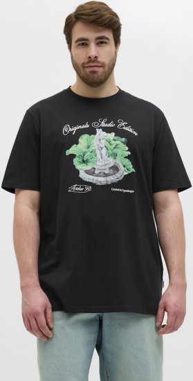 Jack & Jones Hydra Crew Neck T-Shirt Black - Kratke Majice - Moške kratke majice za močnejše postave