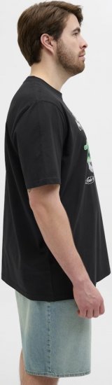Jack & Jones Hydra Crew Neck T-Shirt Black - Kratke Majice - Moške kratke majice za močnejše postave