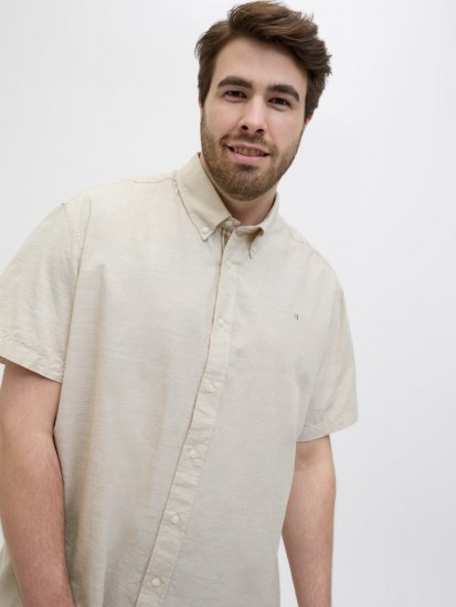 Jack & Jones Summer Shield Short Sleeve Shirt White Pepper - Srajce - Moške srajce za Močnejše Postave