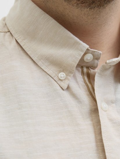 Jack & Jones Summer Shield Short Sleeve Shirt White Pepper - Srajce - Moške srajce za Močnejše Postave