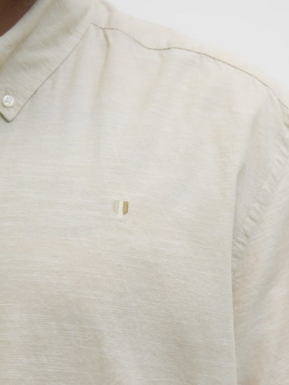 Jack & Jones Summer Shield Short Sleeve Shirt White Pepper - Srajce - Moške srajce za Močnejše Postave