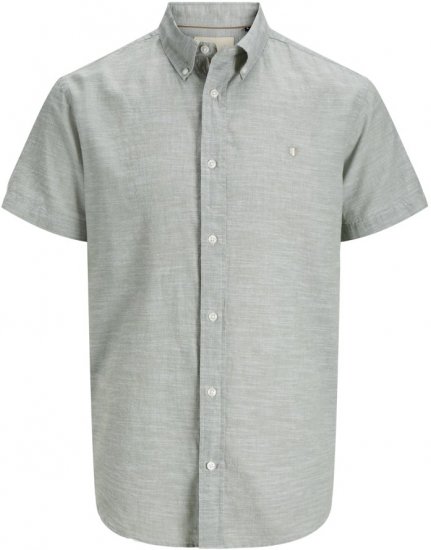 Jack & Jones Summer Shield Short Sleeve Shirt Hedge Green - Srajce - Moške srajce za Močnejše Postave