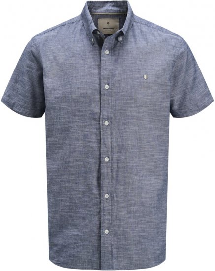 Jack & Jones Summer Shield Short Sleeve Shirt Faded Denim - Srajce - Moške srajce za Močnejše Postave
