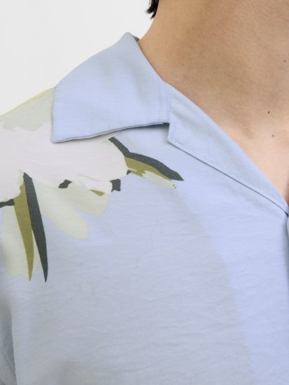 Jack & Jones Vira Marshall AOP Short Sleeve Shirt Skyway - Srajce - Moške srajce za Močnejše Postave