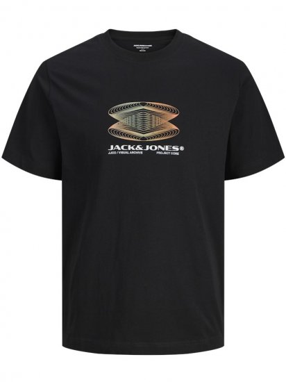 Jack & Jones Calma Crew Neck T-Shirt Black - Kratke Majice - Moške kratke majice za močnejše postave