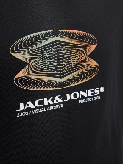 Jack & Jones Calma Crew Neck T-Shirt Black - Kratke Majice - Moške kratke majice za močnejše postave