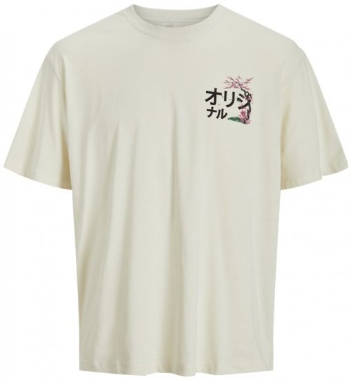 Jack & Jones Fuji Crew Neck T-Shirt Antique White - Kratke Majice - Moške kratke majice za močnejše postave