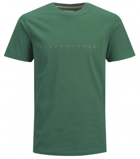 Jack & Jones JJFONT T-Shirt Green - Kratke Majice - Moške kratke majice za močnejše postave