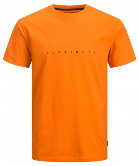 Jack & Jones JJFONT T-Shirt Orange - Kratke Majice - Moške kratke majice za močnejše postave