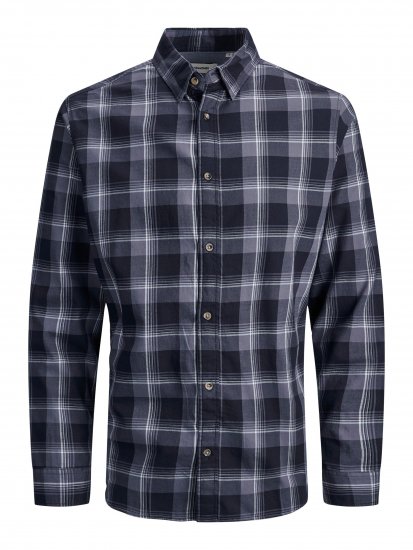 Jack & Jones JJPLAIN LOGAN Shirt Navy - Srajce - Moške srajce za Močnejše Postave