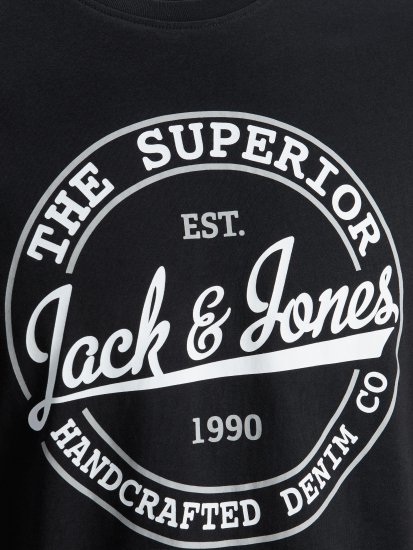 Jack & Jones JJBRAT T-Shirt Black - Kratke Majice - Moške kratke majice za močnejše postave