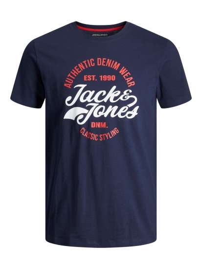 Jack & Jones JJBRAT T-Shirt Navy - Kratke Majice - Moške kratke majice za močnejše postave