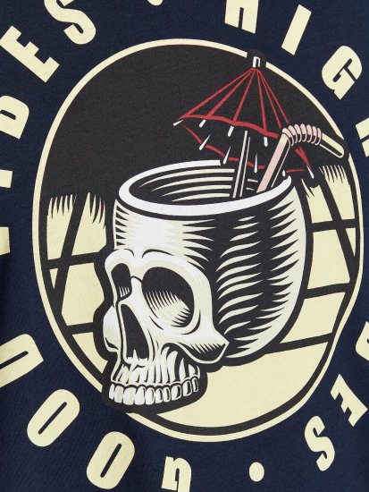 Jack & Jones JJEUSTACE T-Shirt Navy - Kratke Majice - Moške kratke majice za močnejše postave