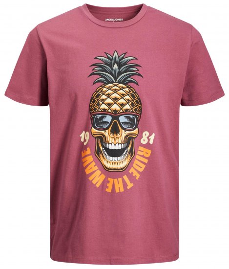 Jack & Jones JJEUSTACE T-Shirt Pink - Kratke Majice - Moške kratke majice za močnejše postave