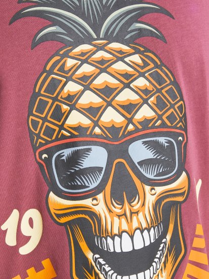 Jack & Jones JJEUSTACE T-Shirt Pink - Kratke Majice - Moške kratke majice za močnejše postave