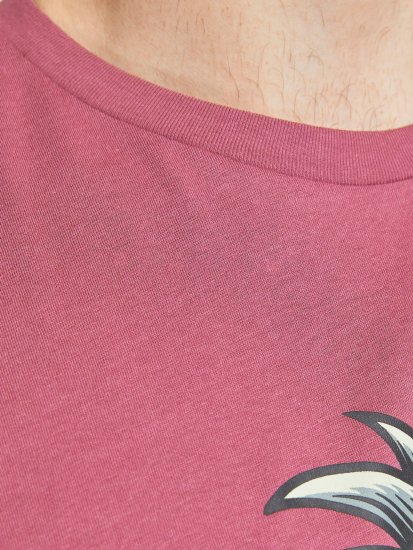 Jack & Jones JJEUSTACE T-Shirt Pink - Kratke Majice - Moške kratke majice za močnejše postave