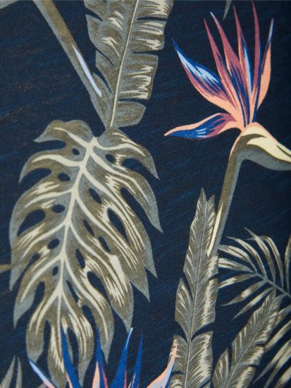 Jack & Jones JJCOASTAL AOP T-Shirt Navy - Kratke Majice - Moške kratke majice za močnejše postave