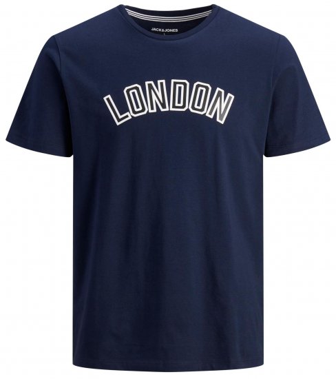 Jack & Jones JJCITY T-Shirt Navy - Kratke Majice - Moške kratke majice za močnejše postave