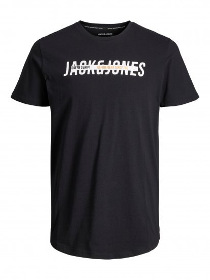 Jack & Jones JJTEO T-Shirt Black - Kratke Majice - Moške kratke majice za močnejše postave