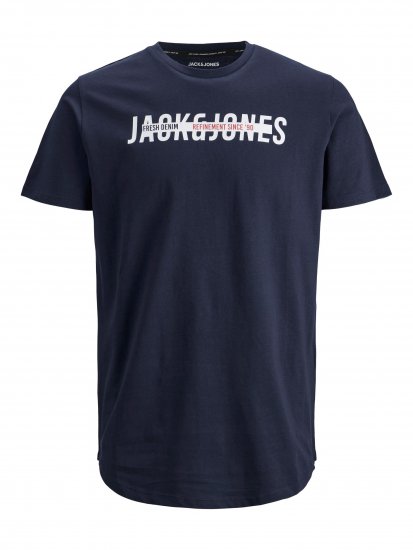Jack & Jones JJTEO T-Shirt Navy - Kratke Majice - Moške kratke majice za močnejše postave