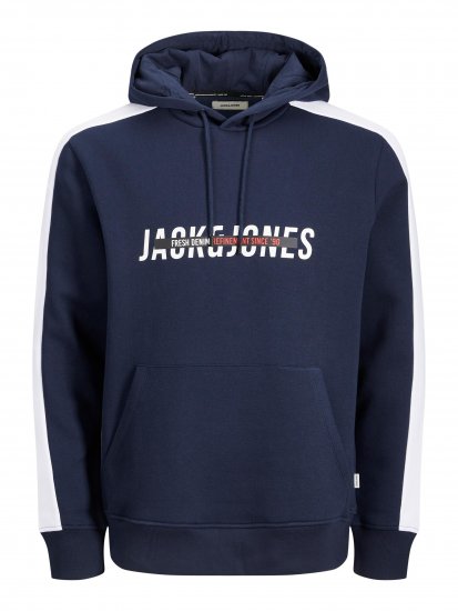Jack & Jones JJCUT SWEAT Hoodie Navy - Puloverji & jopice - Moški Puloverji & Jopice za Močnejše Postave