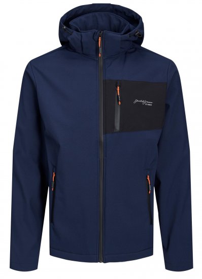 Jack & Jones JJTYSON Softshell Jacket Navy Blazer - Jakne - Moške bunde za Močnejše Postave
