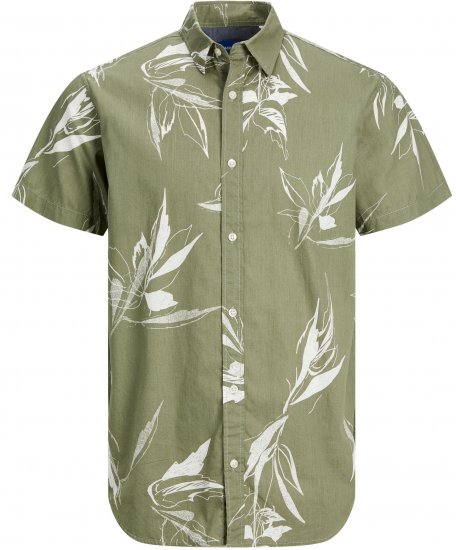 Jack & Jones JORCRAYON AOP Shirt Green - Srajce - Moške srajce za Močnejše Postave
