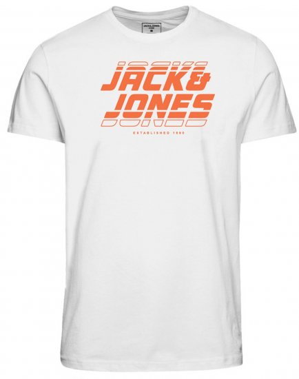 Jack & Jones JCOELLIOT T-Shirt White - Kratke Majice - Moške kratke majice za močnejše postave