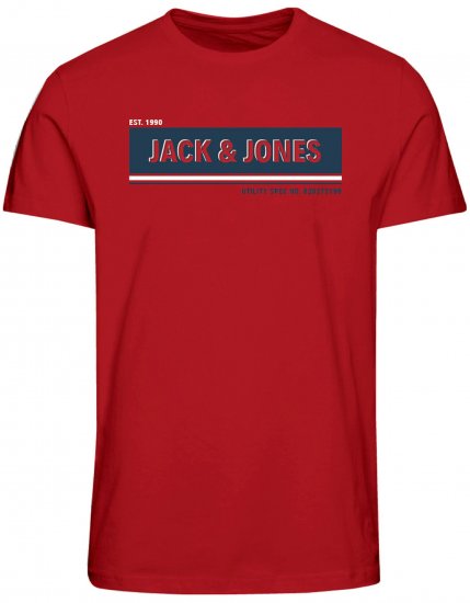 Jack & Jones JCOADAM T-Shirt Pompeian Red - Kratke Majice - Moške kratke majice za močnejše postave