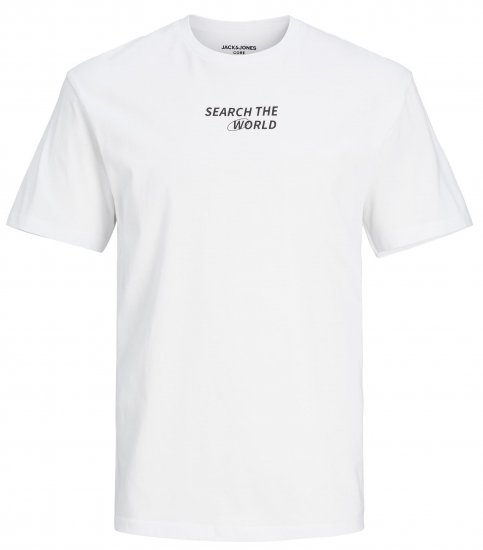 Jack & Jones JCOEDTN T-Shirt White - Kratke Majice - Moške kratke majice za močnejše postave