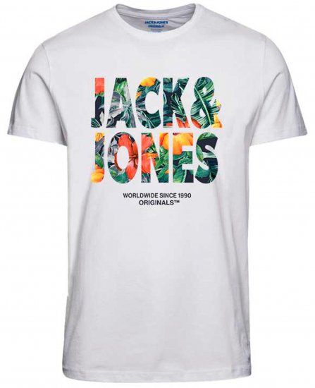Jack & Jones JORBOOSTER T-Shirt Bright White - Kratke Majice - Moške kratke majice za močnejše postave