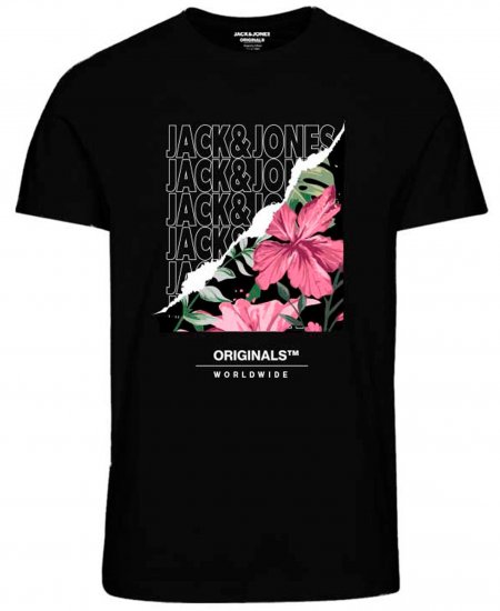 Jack & Jones JORBOOSTER T-Shirt Black - Kratke Majice - Moške kratke majice za močnejše postave