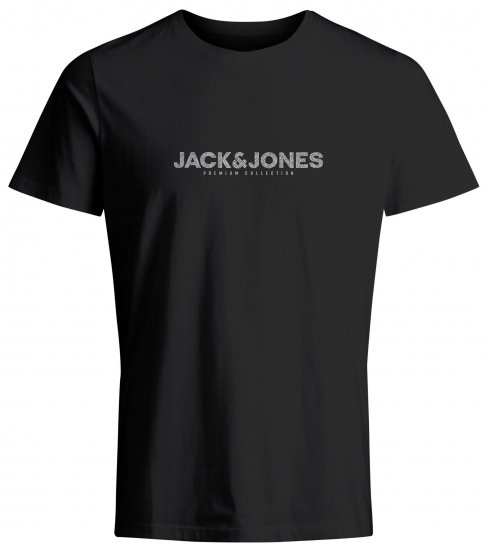 Jack & Jones JPRBLABOOSTER T-Shirt Black - Kratke Majice - Moške kratke majice za močnejše postave