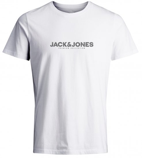 Jack & Jones JPRBLABOOSTER T-Shirt White - Kratke Majice - Moške kratke majice za močnejše postave