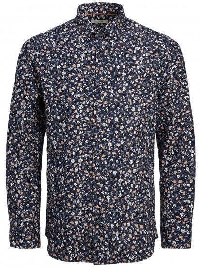 Jack & Jones JPRBLANORDIC LS Shirt Night Sky - Srajce - Moške srajce za Močnejše Postave