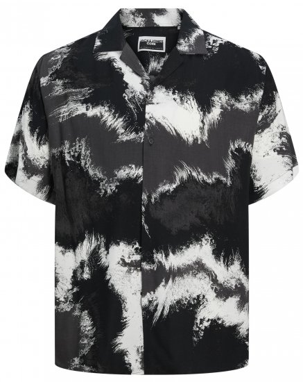 Jack & Jones JCOJEFF AOP Resort Shirt Asphalt - Srajce - Moške srajce za Močnejše Postave