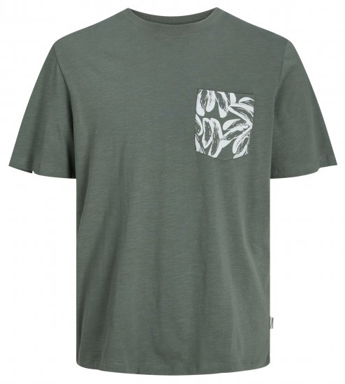 Jack & Jones JORLAFAYETTE POCKET T-Shirt Laurel Wreath - Kratke Majice - Moške kratke majice za močnejše postave