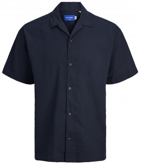Jack & Jones JOREASTER PALMA SEERSUCKER Shirt Sky Captain - Srajce - Moške srajce za Močnejše Postave