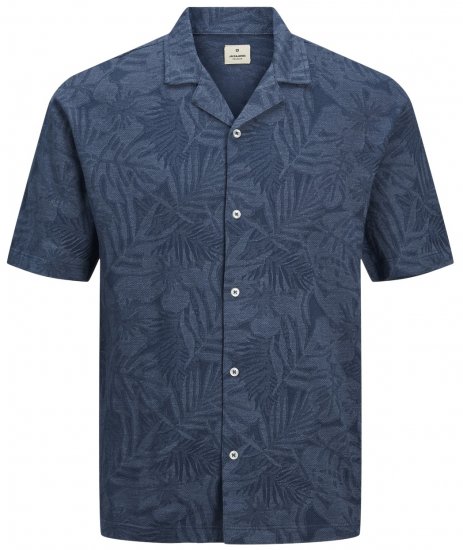 Jack & Jones JPRBLUNAEL SS Resort Polo Dark Denim - Polo majice - Moške Polo Majice za Močnejše Postave