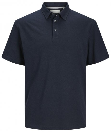 Jack & Jones JPRCC Soft Linen Blend Polo Night Sky - Polo majice - Moške Polo Majice za Močnejše Postave