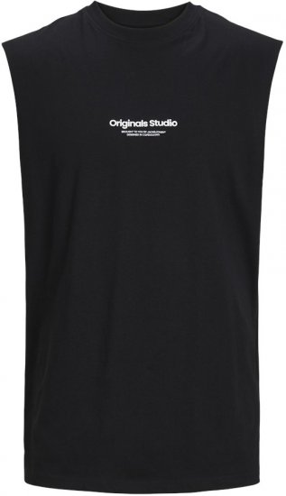 Jack & Jones VESTERBRO Sleeveless T-Shirt Black - Kratke Majice - Moške kratke majice za močnejše postave